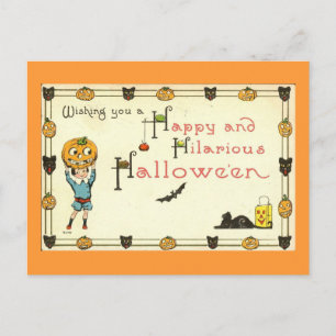 Fröhliches und urkomisches Halloween Vintage Postkarte