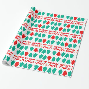 Fröhliches veganes geschenkpapier