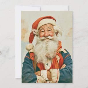 Fröhliches Vintage-Santa-Claus-Porträt Einladung