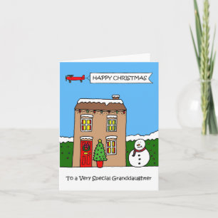 Fröhliches Weihnachten Enkelin Festliches Haus