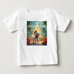Fröhliches Weihnachten Hündchen Baby T-shirt