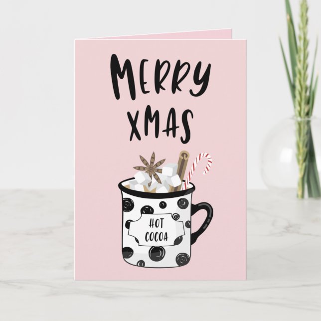 Fröhliches Weihnachten mit heißem Kakao (Vorderseite)