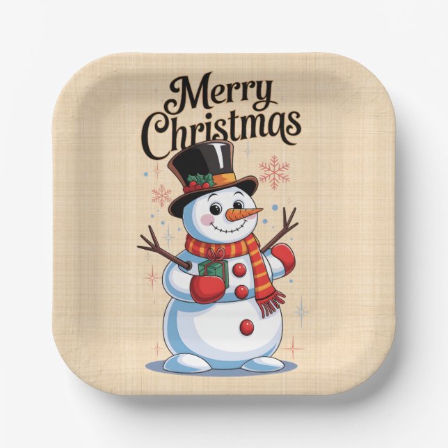 Fröhliches Weihnachten Pappteller (Vorderseite)
