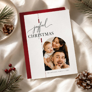 Fröhliches Weihnachten Rote Bogen-Familienfoto