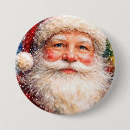 Fröhliches Weihnachten Santa Porträt Button