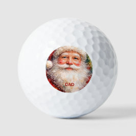 Fröhliches Weihnachten Santa Porträt Golfball