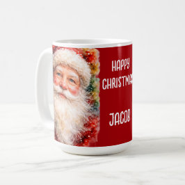 Fröhliches Weihnachten Santa Porträt Kaffeetasse