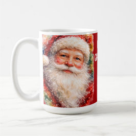 Fröhliches Weihnachten Santa Porträt Kaffeetasse