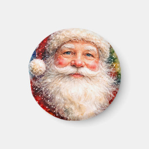 Fröhliches Weihnachten Santa Porträt Magnet