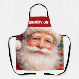 Fröhliches Weihnachten Santa Porträt Schürze