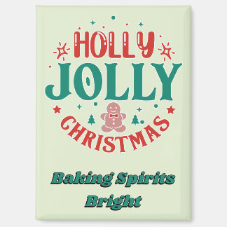 Fröhliches Weihnachten Süßer Lebkuchenmann Retro Magnet