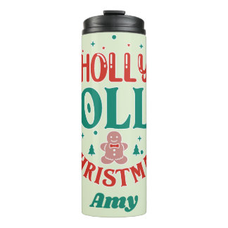Fröhliches Weihnachten Süßer Lebkuchenmann Retro Thermosbecher