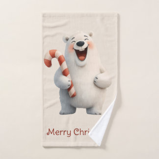 Fröhliches Weihnachten Süßes Eisbär-Design Badhandtuch Set