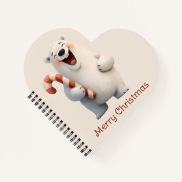 Fröhliches Weihnachten Süßes Eisbär-Design Notizbuch