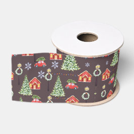 Fröhliches Weihnachts-Ästhetik-Muster - Festliches Ripsband