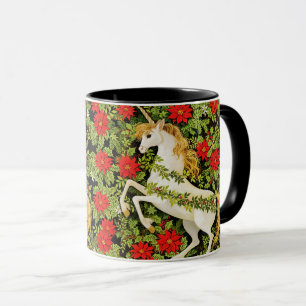 Fröhliches Weihnachts Einhorn Rot Grün Weiß Tasse