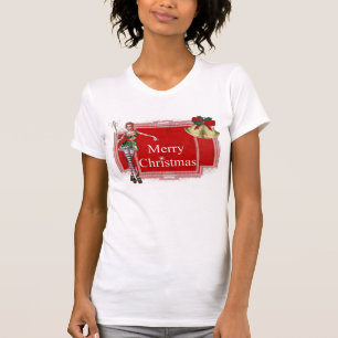 Fröhliches Weihnachts-Elf 2 Design - Feiertags-T-S T-Shirt