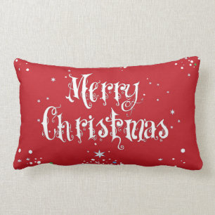 Fröhliches Weihnachtsbaum-Kissen-Rot Lendenkissen