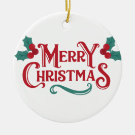 Fröhliches Weihnachtsbaum-Ornament | Personalisier Keramik Ornament