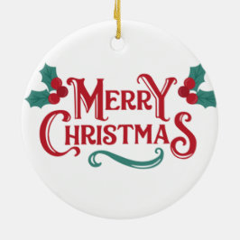 Fröhliches Weihnachtsbaum-Ornament | Personalisier Keramik Ornament