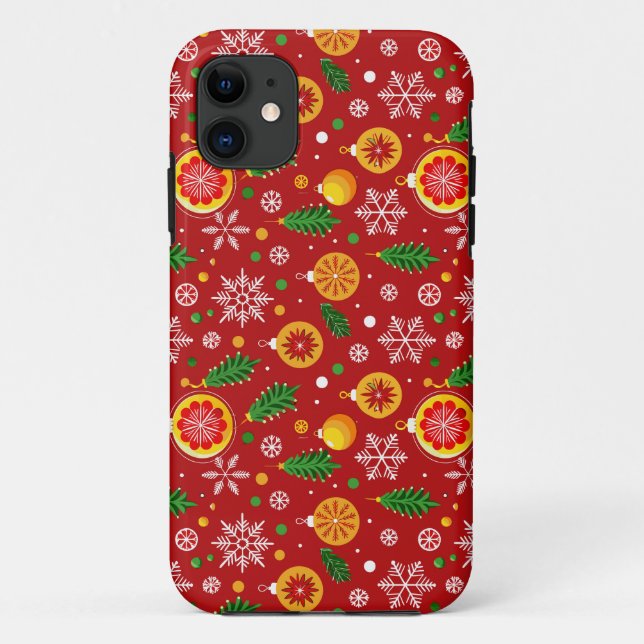 Fröhliches Weihnachtsbaumschmuck-Muster 🎁✨ Festli Case-Mate iPhone Hülle (Rückseite)