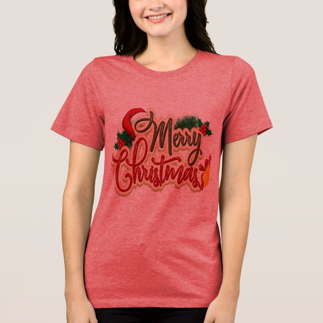 Fröhliches Weihnachtsdesign für Weihnachtsgeschenk Tri-Blend Shirt (Vorderseite)