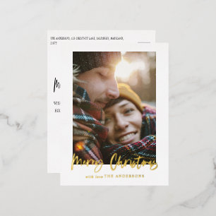 fröhliches Weihnachtsfest-Foto Folien Feiertagspostkarte