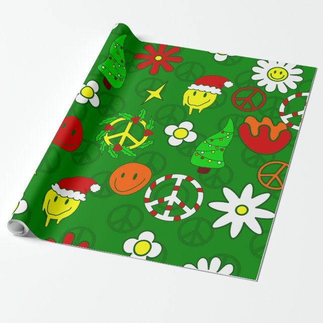 fröhliches Weihnachtsgesicht Geschenkpapier (Ungerollt)