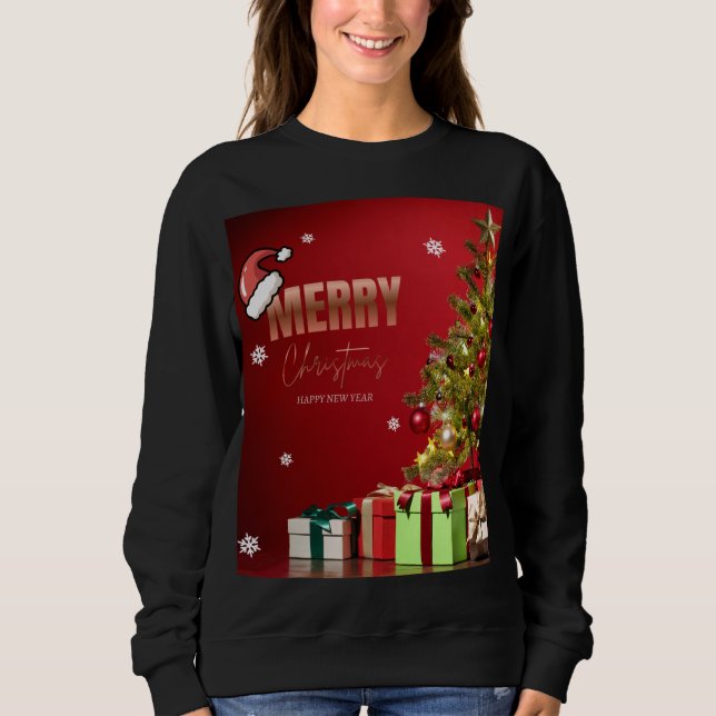 “Fröhliches Weihnachtshemd” Sweatshirt (Vorderseite)