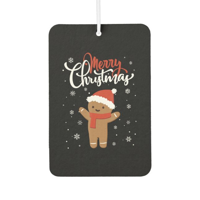 Fröhliches Weihnachtskuchen | Weihnachtskeks Autolufterfrischer (Vorderseite)