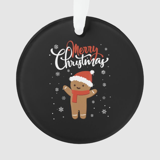 Fröhliches Weihnachtskuchen | Weihnachtskeks Ornament (Vorderseite)