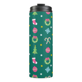 Fröhliches Weihnachtsmuster Thermosbecher