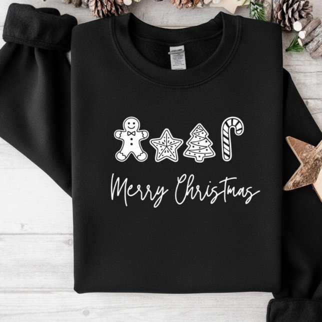 Fröhliches Weihnachtsplätzchen Festtag Sweatshirt (Merry Christmas Cookie Festive Holiday Sweatshirt)
