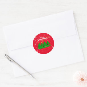 fröhliches Weihnachtstickerdesign Runder Aufkleber