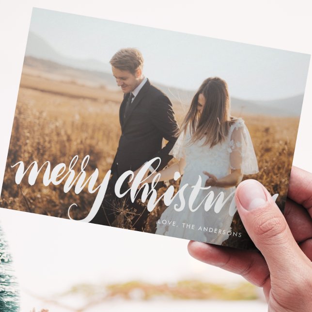 fröhliches Weihnachtsweiße Foto Feiertagskarte (Von Creator hochgeladen)