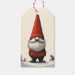 Fröhliches Wintergenom in Red Hat Geschenkanhänger
