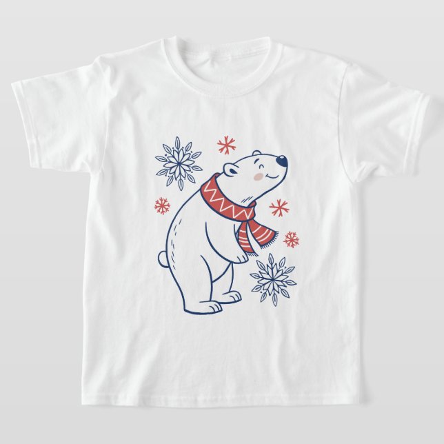 Fröhliches Winterurlaubsdesign für den Eisbären T-Shirt (Ablage )