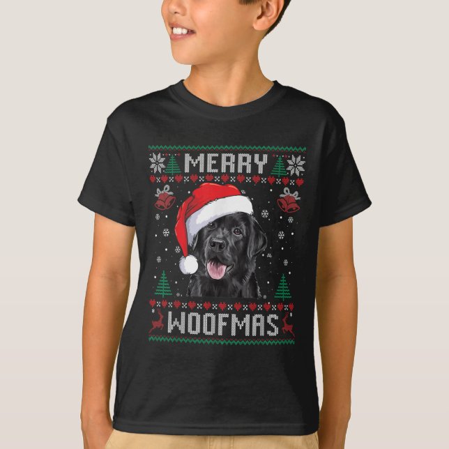 Fröhliches Woofmas hässlicher Pullover schwarzer L (Vorderseite)