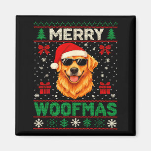 Fröhliches Woofmas hässlicher Weihnachtspullover X Magnet