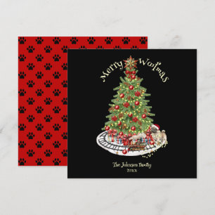 Fröhliches Woofmas-Hund-Design - Pug Feiertagskarte