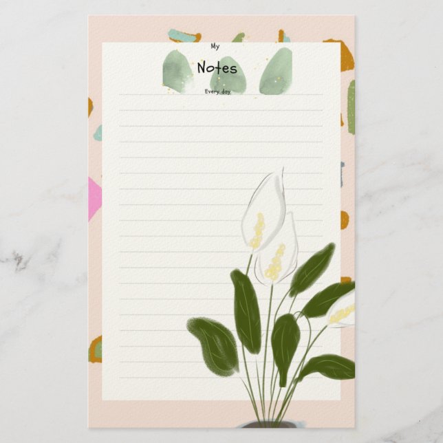 Fröhlichkeit der Notepad-Frau Briefpapier (Vorderseite)