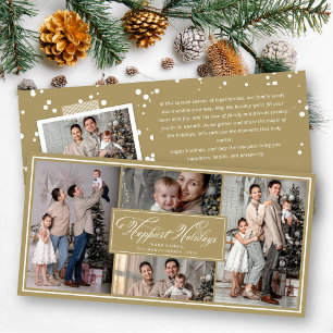 Fröhlichste Feiertage Fancy Schrift Multi Foto Col Feiertagskarte