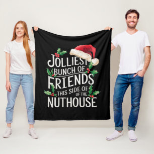 Fröhlichste Gruppe von Freunden Weihnachten Sarkas Fleecedecke