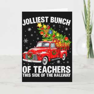 Fröhlichste Gruppe von Lehrer Roter LKW Weihnachte Karte