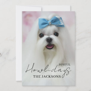 Fröhlichste Howlidays-Hunde-Foto-Grußkarte zum Fes Feiertagskarte