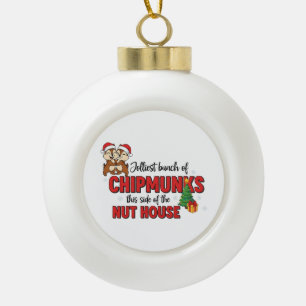 Fröhlichste Schar von Chipmunks auf dieser Seite W Keramik Kugel-Ornament