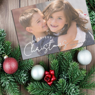 Fröhlichste Weihnachten Familie Freude Weihnachten Folien Feiertagskarte