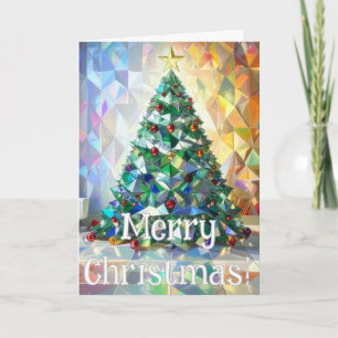 Fröhlichste Weihnachtsgrüße Geometrischer Weihnach Feiertagskarte