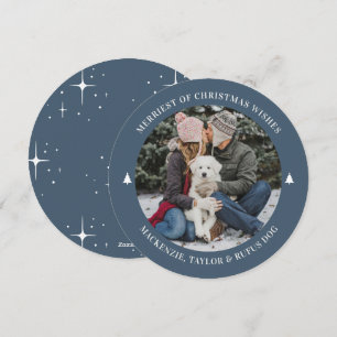 Fröhlichste Weihnachtswünsche Personalisiertes Fot Feiertagskarte