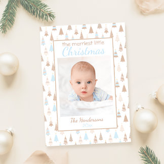 Fröhlichster kleiner Weihnachtsbabyjunge Feiertagskarte